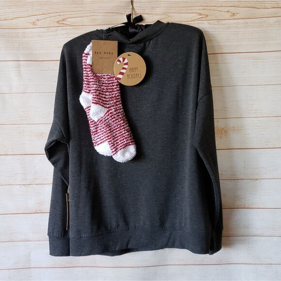 Rae Dunn "Santa's Favorite" Sweatshirt and Socks Set Women's Size Medium - Picture 5 of 11